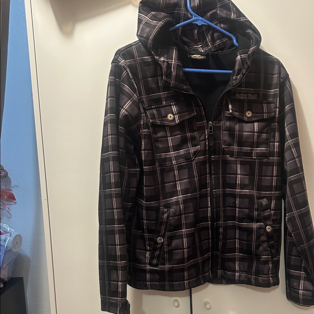 Pacific Trail Black and White Plaid Kids Jacket